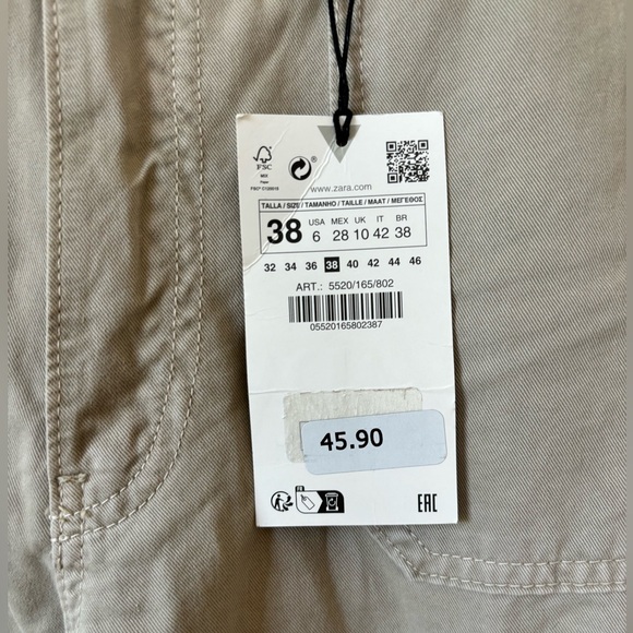 NWT Zara TRF Straight High Rise Cargo - Picture 4 of 6